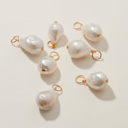 Letter & Freshwater Pearl with Bead Chain Silver